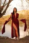 SILVA DRESS (burgundy)