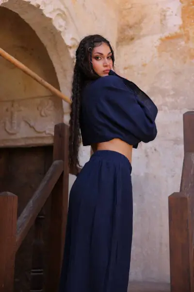 LYDIA PANT AND TOP (navy blue)